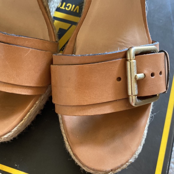 Pour La Victoire Jacqueline luggage nude platform sandals with ankle strap 9M - Picture 10 of 13